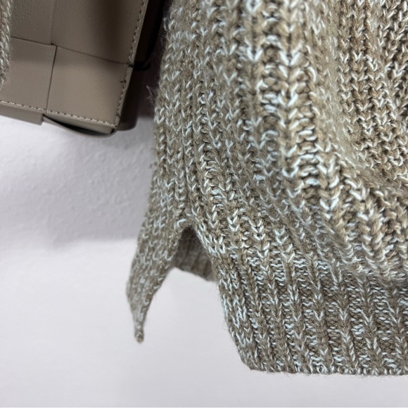 A New Day Target Brand XS White Tan Marbled Cowl-neck Knitted Sweater - Picture 3 of 8